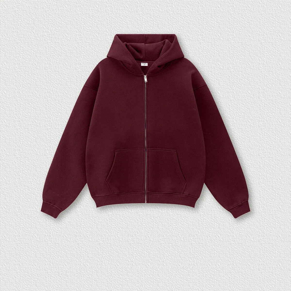 345G Custom Logo Autumn Trendy Loose Solid Color Zipper Hooded Sweatshirt Casual Pants Set Men's Hoodie Sets