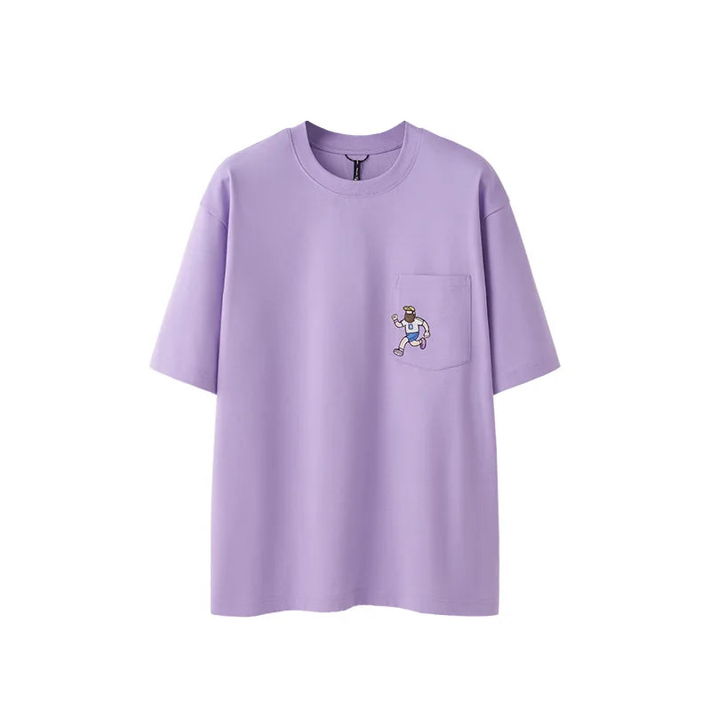 240G Sports Embroidered Pocket T-shirt 6 in 1 Cool Quick-drying Short Sleeves T-shirt for Men