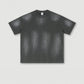 285G 330G 100% Cotton Custom Logo American Retro Gradient Old Short-sleeved T-shirt Trendy Brand Neutral Style Shorts Suit For Men