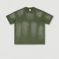 285G 330G 100% Cotton Custom Logo American Retro Gradient Old Short-sleeved T-shirt Trendy Brand Neutral Style Shorts Suit For Men