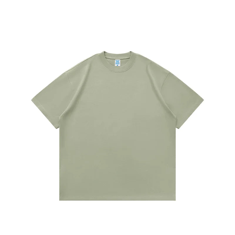 425 Grams 100% Cotton 2025 Spring Summer Collection Heavy Weight Short Sleeve Loose T-Shirt 100% Knitted Oversized Street Long