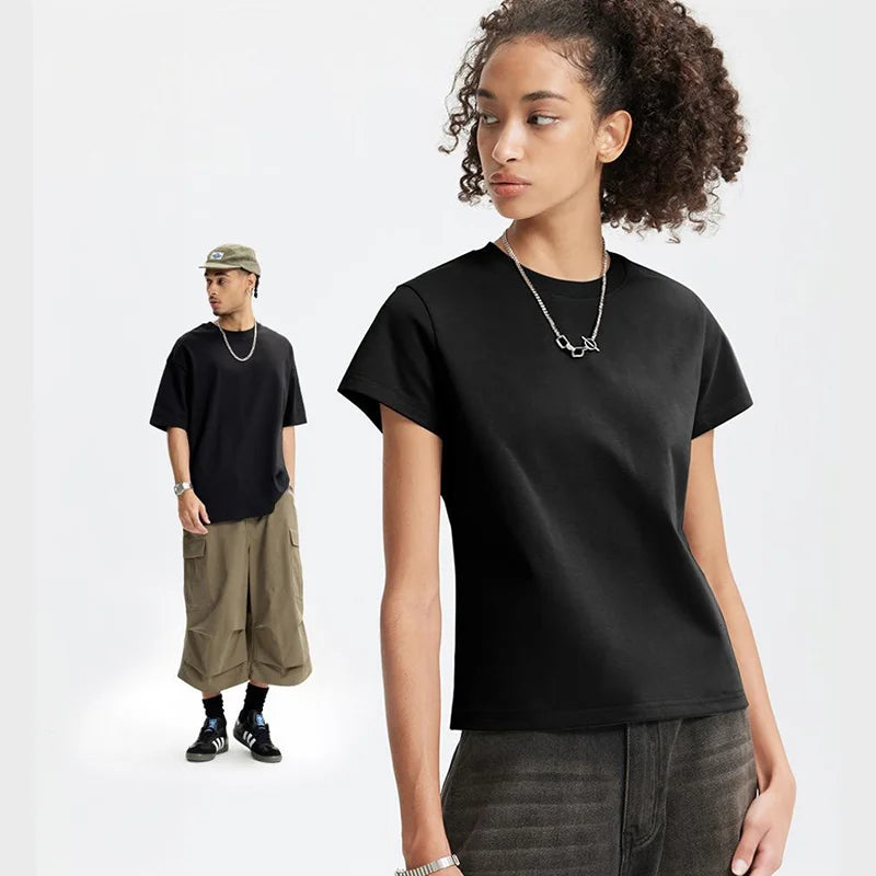 2026 Spring Summer Collection Heavy 260G Fashion Brand T-Shirts Casual Sorona Loose Drop Shoulder Short Sleeves Knitted
