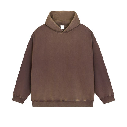 Men's Casual Washed Fleece Waterproof Eco-Friendly Windproof Boxy Fit Solid Color Outdoor Hoodie Polyester/Cotton Hoodie