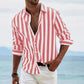 2026 Men's Casual Digital Printing Contrast Color Lapel Collar Cardigan Polyester Machine Washable Men’s Shirts