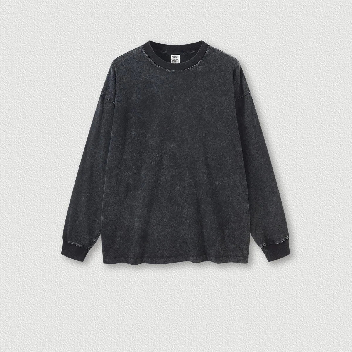 270G 100% Cotton Washed Custom Logo American Street Buyer Shop Loose Washed High Quality Long Sleeve T-shirt Men
