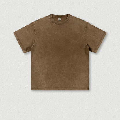 260G Custom Logo Heavyweight 100% Cotton Washing T-shirt Retro Trendy Brand Teenager Loose Blanks T-shirt for Men And Women