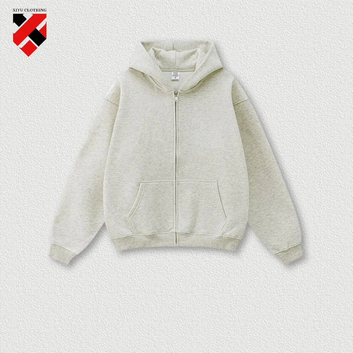 345G Custom Logo Heavyweight Men's Casual Hoodie Velvet Hooded Cardigan Sweatshirt Suit Men's  Plus Size Trendy Hoodie