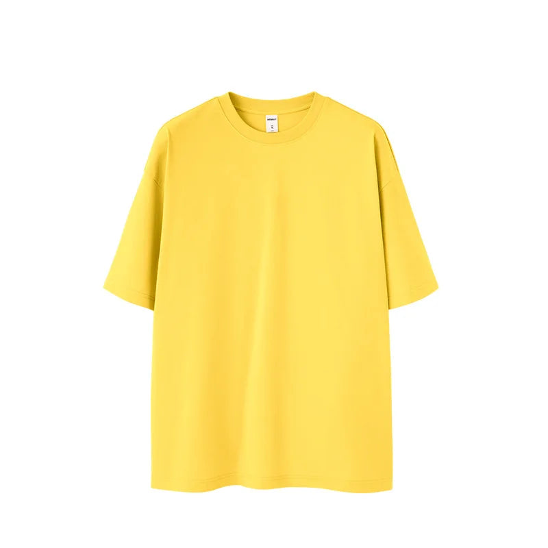 2026 Spring Summer Collection Heavy 260G Fashion Brand T-Shirts Casual Sorona Loose Drop Shoulder Short Sleeves Knitted