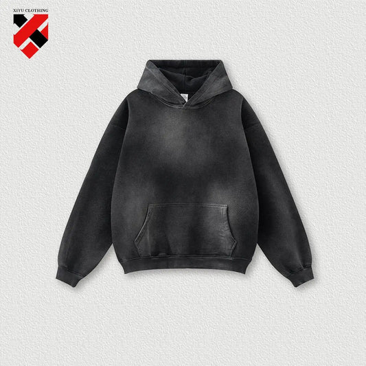 360G Cotton Polyester Autumn and Winter Youth Loose Basic Style Sports Knitted Fashion Casual Hoodie Suit for Men