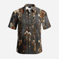 Men's Hawaiian Shirt Print Loose Fit Short Sleeve Casual Button Down Holiday Beach Shirt with Pocket for Summer