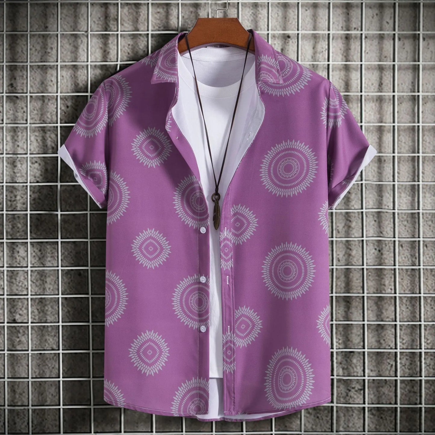 Abstract Art Men's Shirt | Minimalist Brush Stroke Short Sleeve Shirts