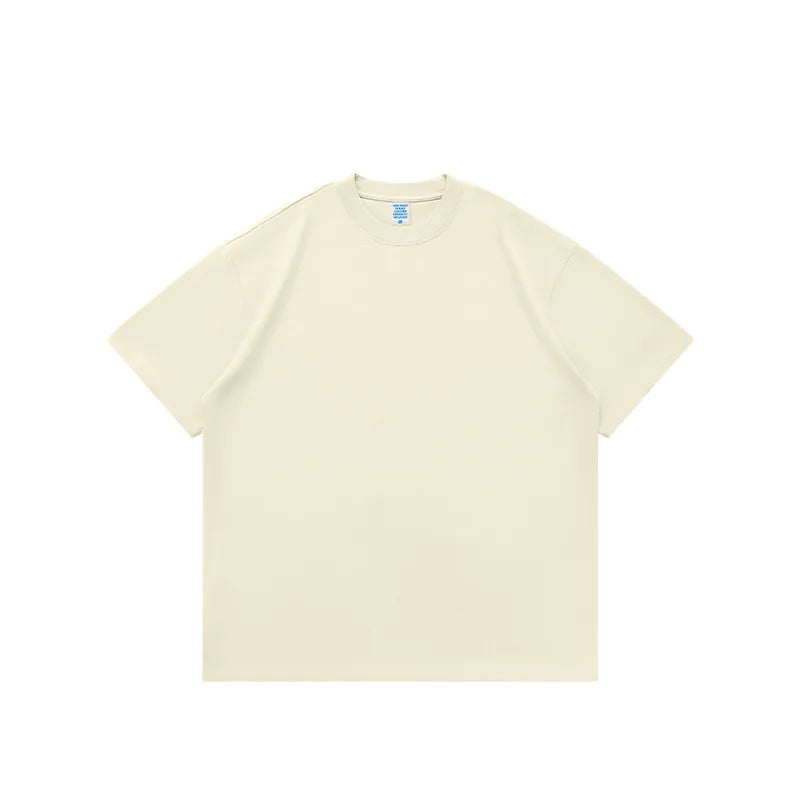 425 Grams 100% Cotton 2025 Spring Summer Collection Heavy Weight Short Sleeve Loose T-Shirt 100% Knitted Oversized Street Long
