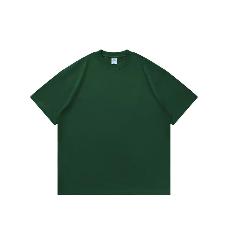 425 Grams 100% Cotton 2025 Spring Summer Collection Heavy Weight Short Sleeve Loose T-Shirt 100% Knitted Oversized Street Long