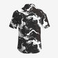 Artistic Splatter Print Short Sleeve Stand Collar Men's Striped Shirt Loose Hawaiian Style Casual Breathable Quick Dry Beach Top