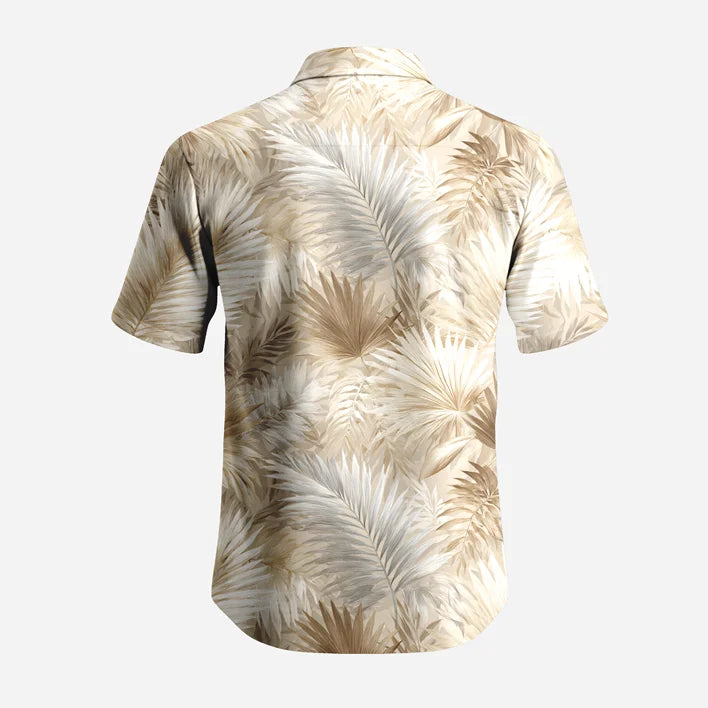 Custom Logo Design Sublimation Print Men's Hawaiian Print Shirt Sleeve Casual Button-Up Tropical Summer Beach Shirt Anti-Pilling