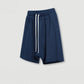 410G 100% Cotton Custom Logo Fashion Brand Retro High Street Loose Edge Shorts Summer Casual  Men's Sports Washed Shorts