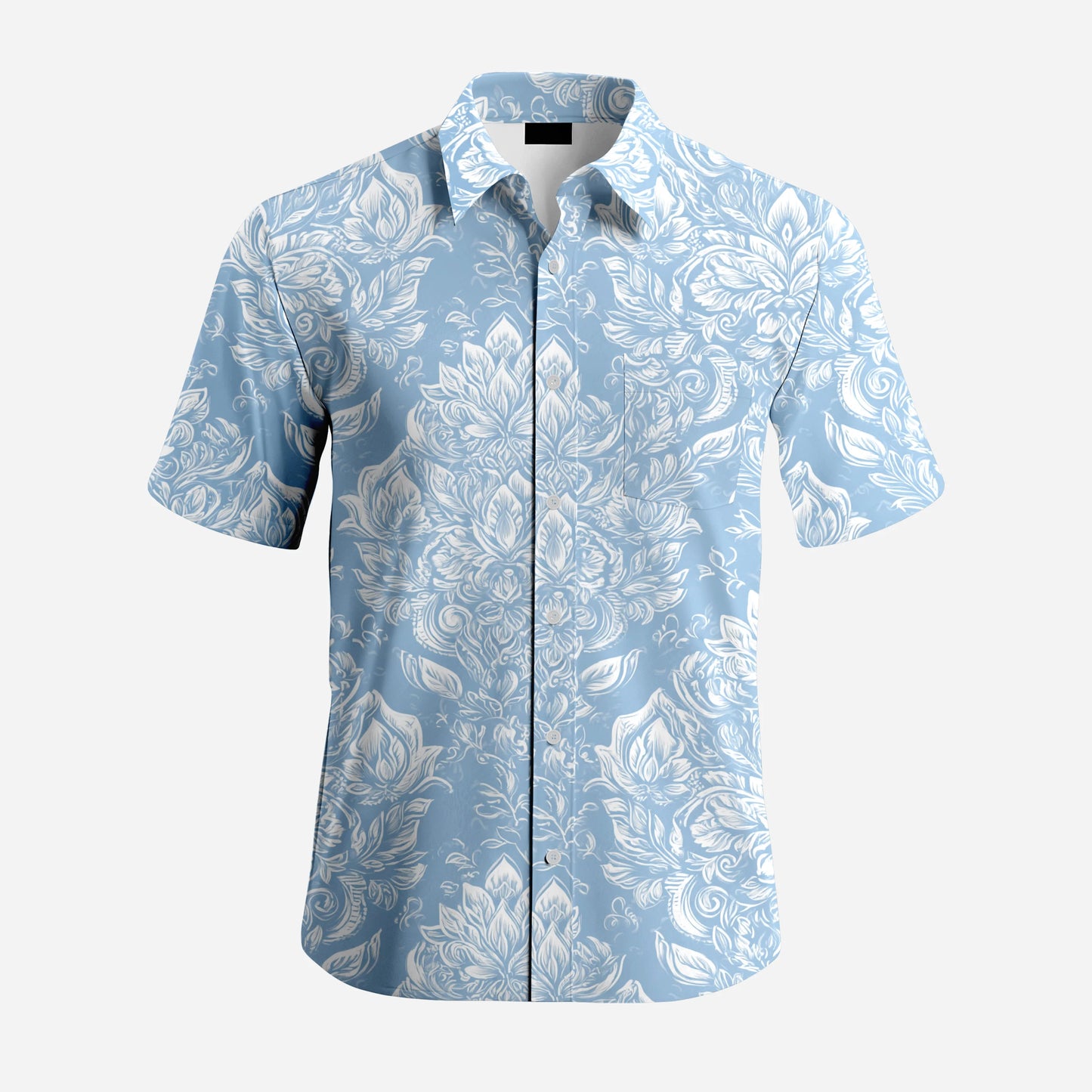 Tribal Pattern Short Sleeve Shirt | Brown Geometric Print Men's Top