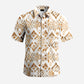 American Retro Floral Men's Short-Sleeved Casual Shirt 100% Polyester Hawaiian Style Summer Thin Loose Fit Handsome Shirts