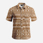 Men's Hawaiian Shirt Print Loose Fit Short Sleeve Casual Button Down Holiday Beach Shirt with Pocket for Summer