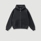 345G Custom Logo Autumn Trendy Loose Solid Color Zipper Hooded Sweatshirt Casual Pants Set Men's Hoodie Sets