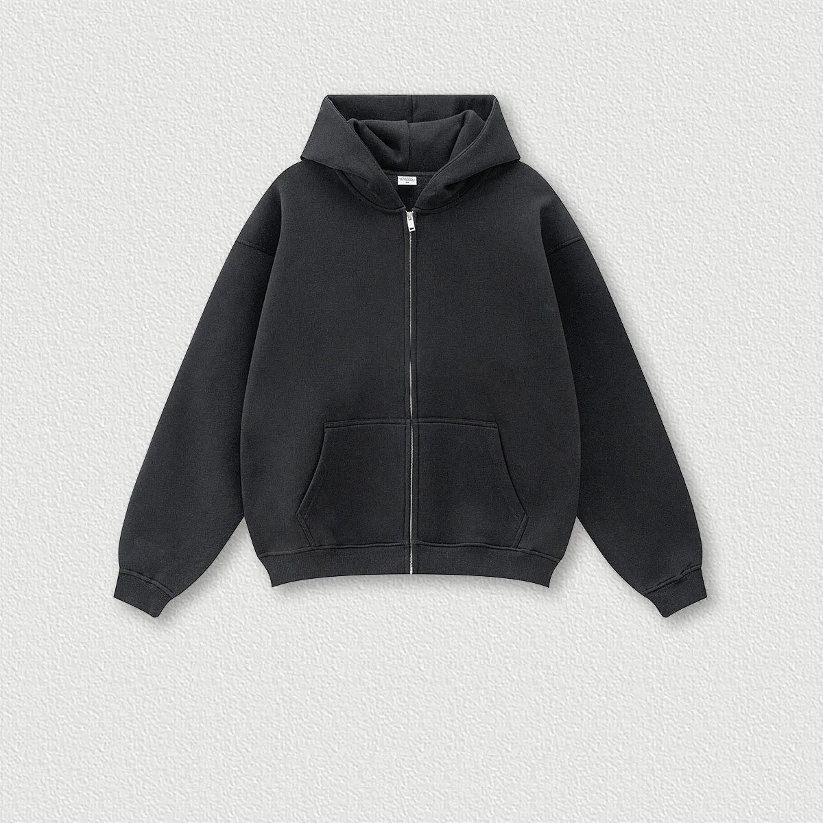 345G Custom Logo Autumn Trendy Loose Solid Color Zipper Hooded Sweatshirt Casual Pants Set Men's Hoodie Sets