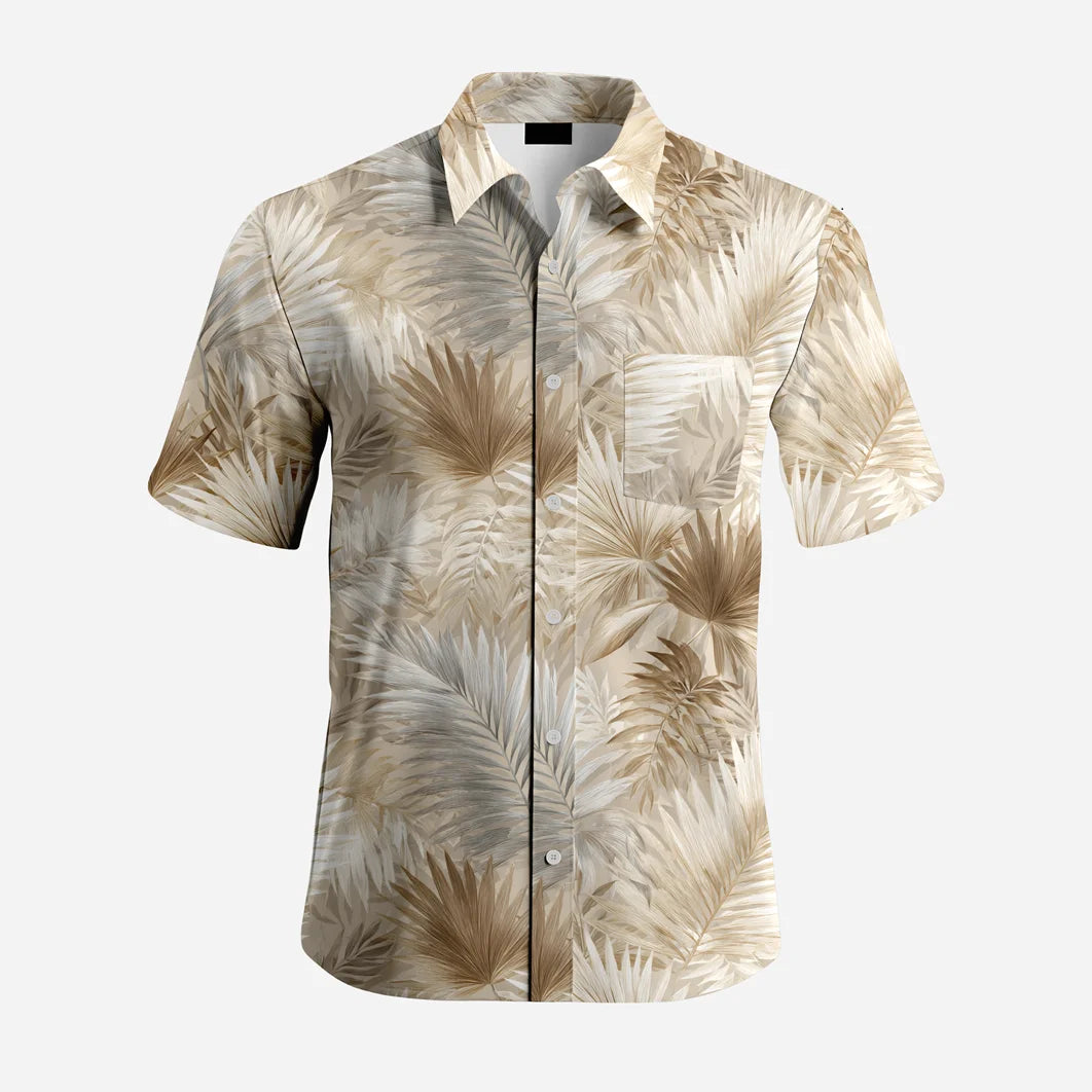 Custom Professional 100% Polyester Hawaiian Shirts Breathable Summer Fashion Beach Shirt