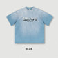 230G Heavyweight 100% Cotton Fashion Brand Tie-dye Washed Tshirt Street Style Letter Short-sleeved T-shirt