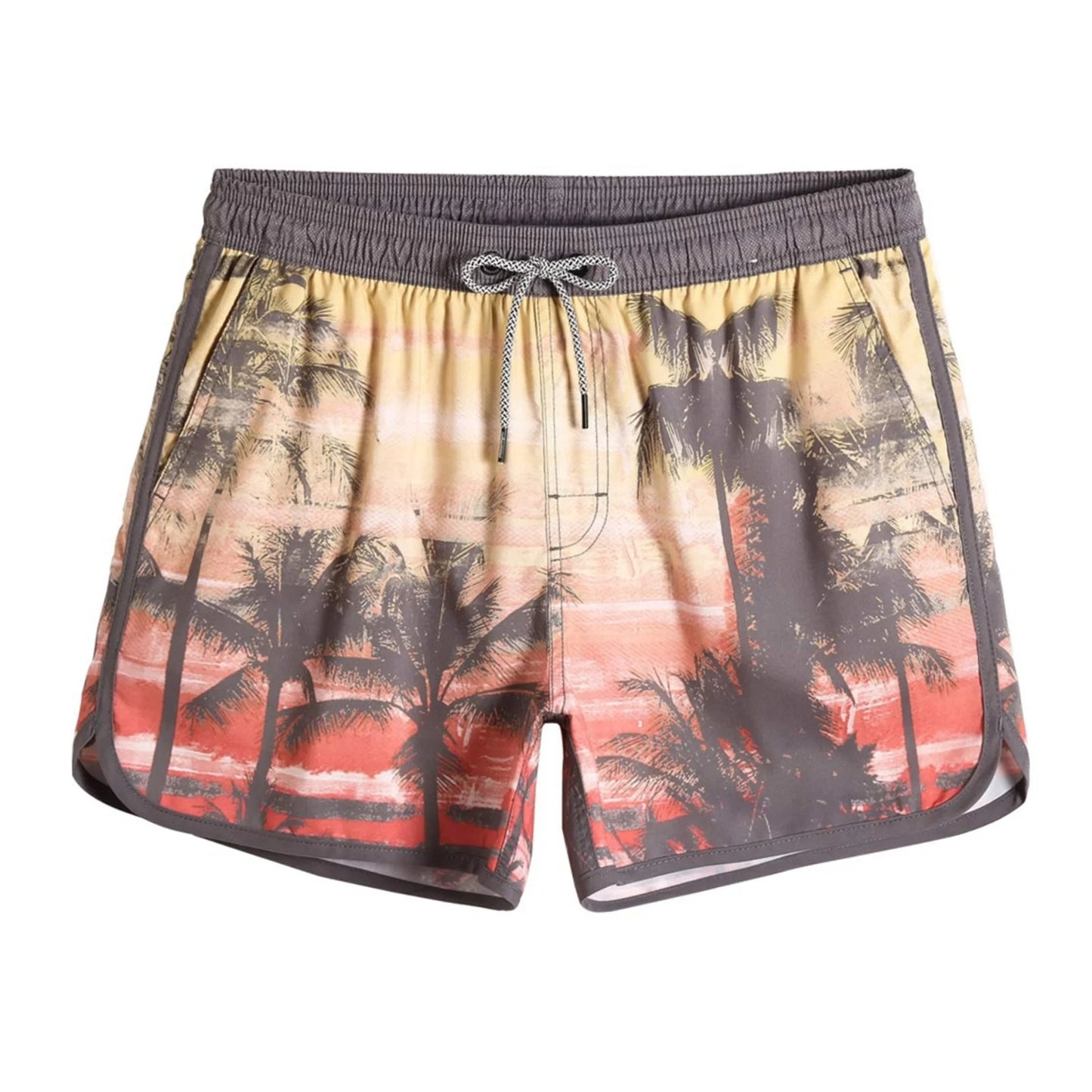 Custom Logo Men's Breathable Swim Shorts Relaxing Mid Waist Hot Shorts Drawstring Closure for Pool Beach Shorts