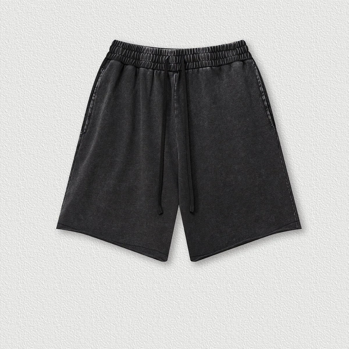 330G 100% Cotton Custom Summer Retro Street Trend Neutral Style Casual Five-point Pants Washing Loose Curly Shorts Men