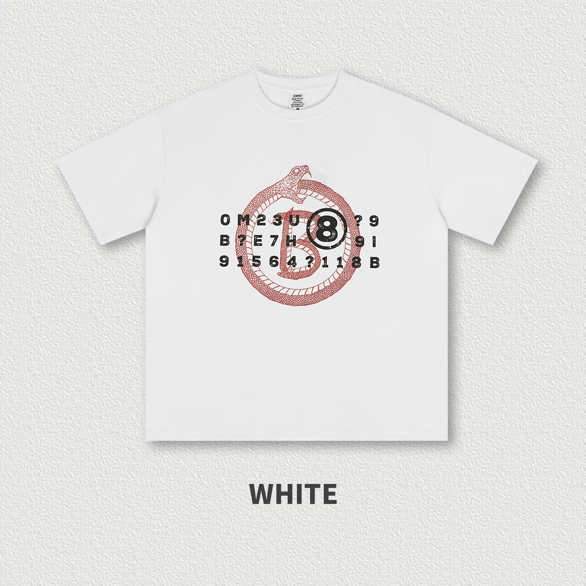 235G Heavyweight 100% Cotton Custom Fashion Brand Retro Snake Year Series Print Casual Lovers Short-sleeved T-shirt Men Fashion