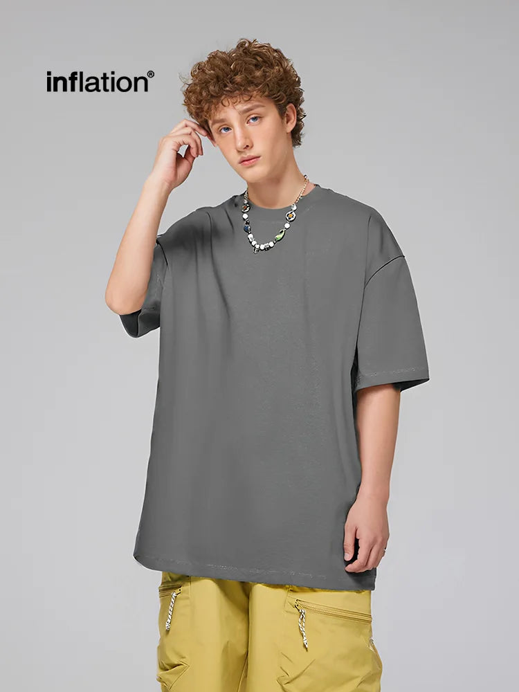 425 Grams 100% Cotton 2025 Spring Summer Collection Heavy Weight Short Sleeve Loose T-Shirt 100% Knitted Oversized Street Long