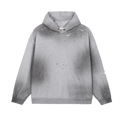 Men's Hooded Pullover Fleece Jacket Polyester/Cotton 465g Digital Printing Streetwear Style Loose Fit Hoodies
