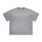 Men' Summer New Stitching Short Sleeve 260g Washed to Make Daily White Shirt Men's American Retro Pure Cotton Short Tshirt