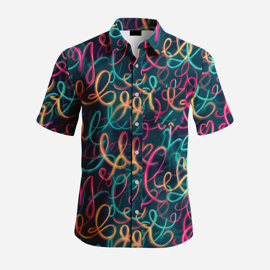 Custom Hawaiian Shirt Summer Beach Tropical Short Sleeve Holiday Print Colorful Abstract Button Breathable Quick Dry Casual Shirts