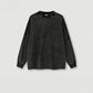 260 Grams 100% Cotton Heavy Weight Loose Two-piece Webbing Striped American Retro Wash Long-sleeved T-shirt for Men