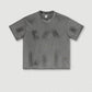 310G 100% Cotton Custom Logo Mud Dyed Retro Old Short-sleeved Series Loose School Laziness Loose T-shirt for Men