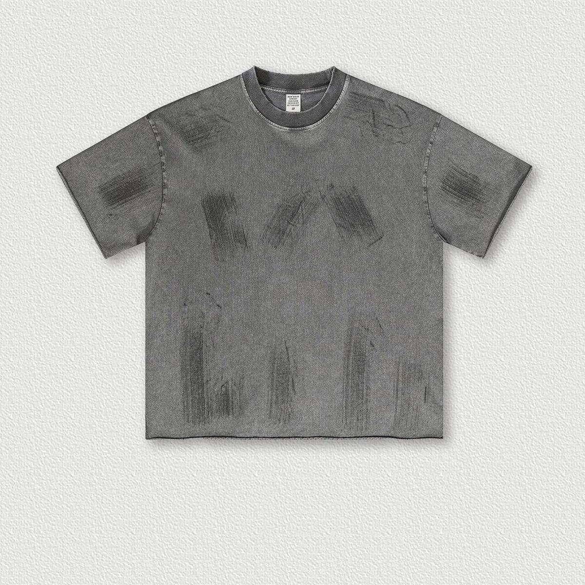 310G 100% Cotton Custom Logo Mud Dyed Retro Old Short-sleeved Series Loose School Laziness Loose T-shirt for Men