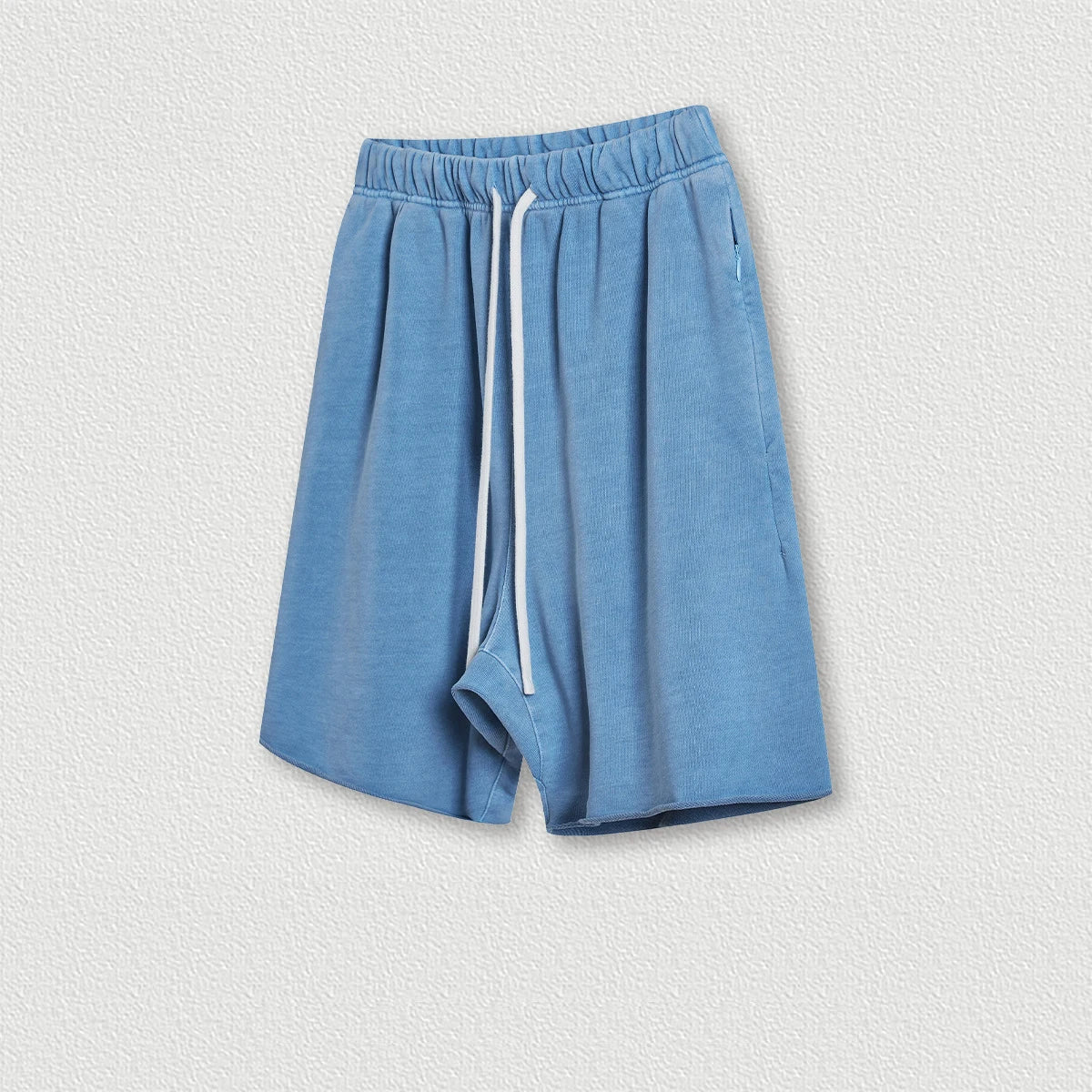 410 Grams 100% Cotton Custom Logo Fashion Brand Retro High Street Loose Edge Shorts Summer Casual Sports Washed Shorts for Men