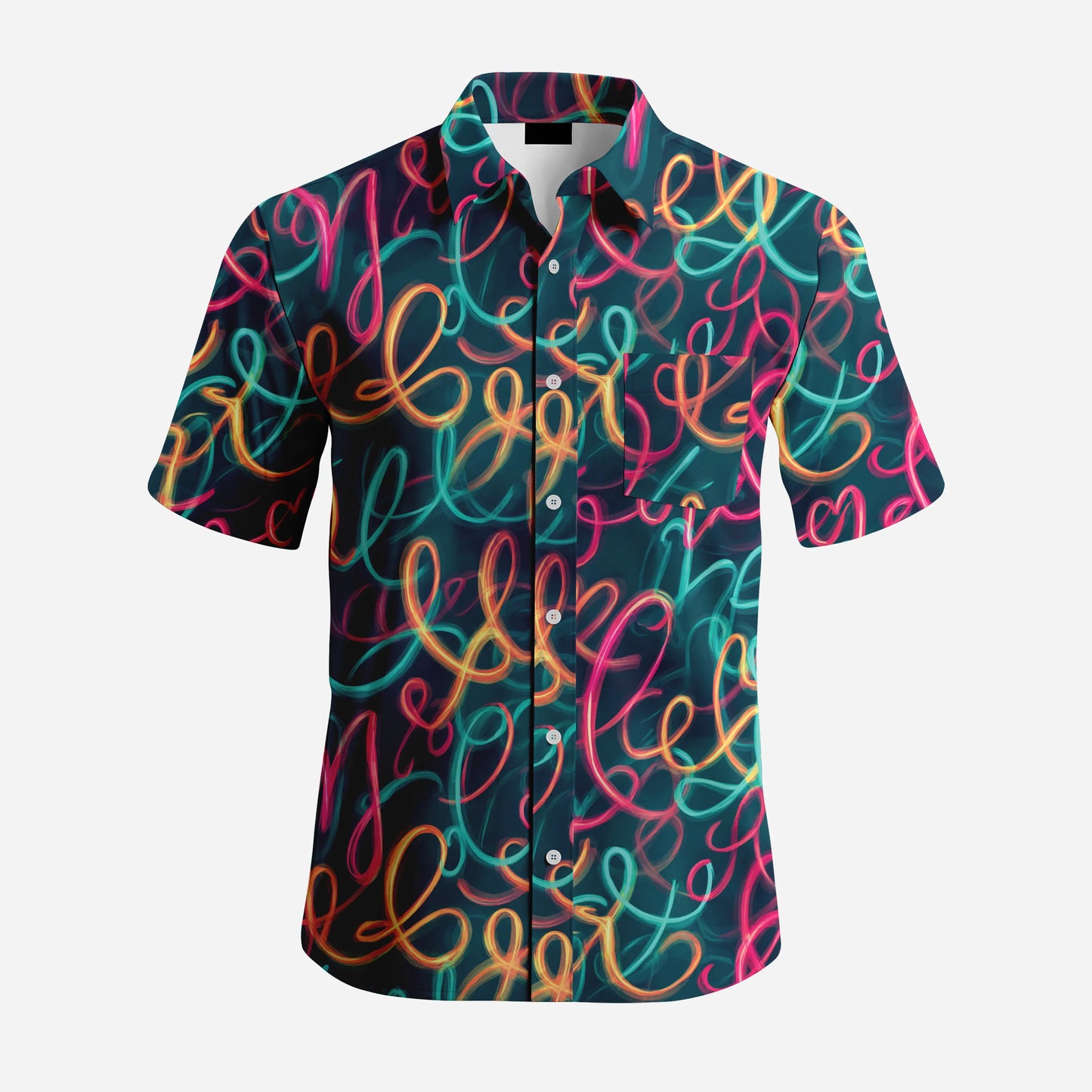 Tribal Pattern Short Sleeve Shirt | Brown Geometric Print Men's Top