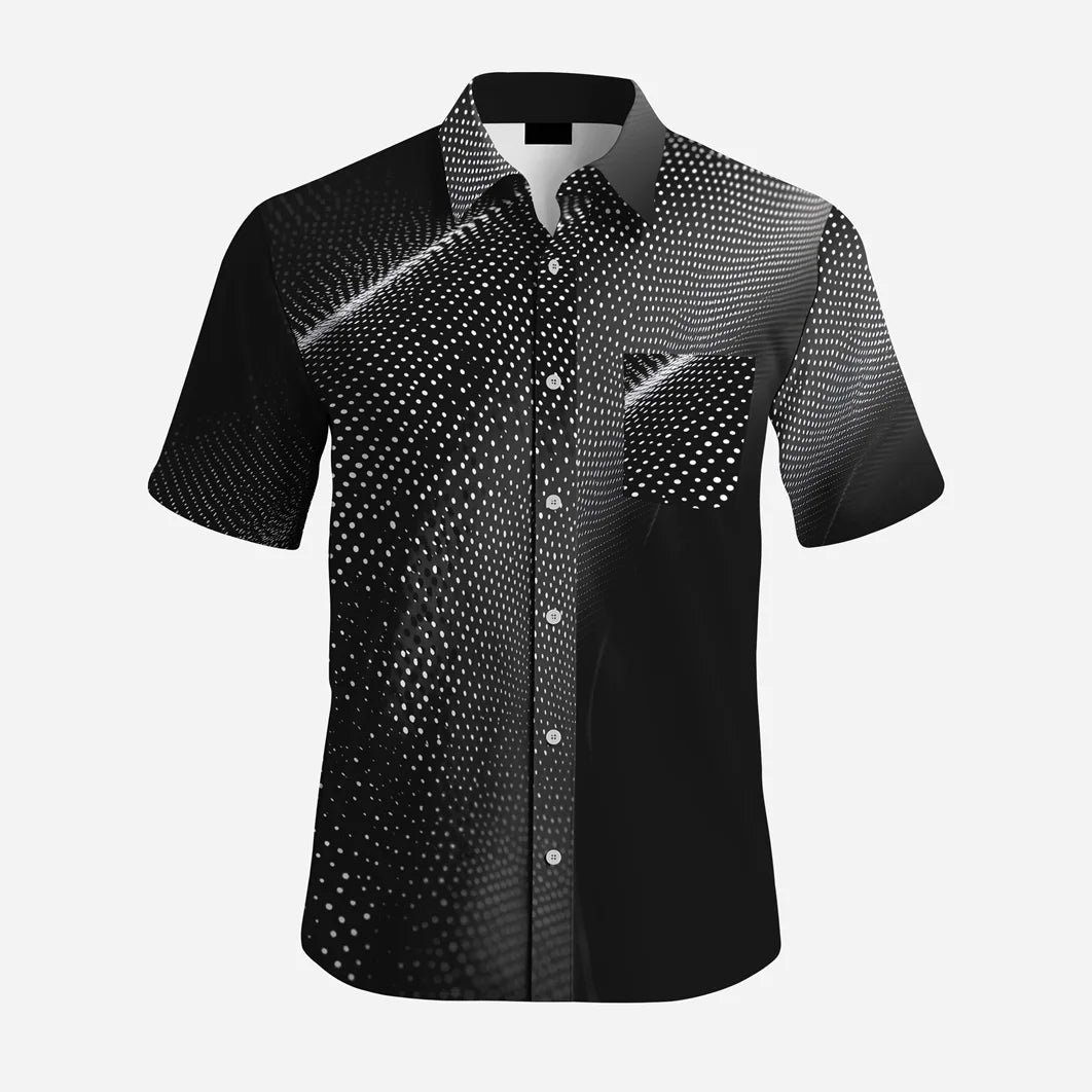 Custom Printed 100% Polyester Floral Stand Collar Casual Men's Button-Up Shirt for Beach Vacation Anti-Pilling Shirts OEM Service