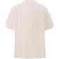 Classic Textured Polo Shirt in Cream , Cable-Knit Collar Golf Shirts