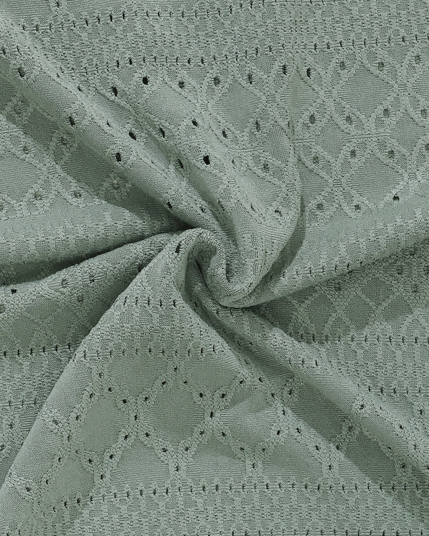 Men's Light Green Polo Shirt with Diamond Floral Pattern