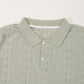 Intricate Jacquard Polo Shirt for Men: Diamond & Floral Pattern Golf Top