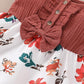 Baby Girl Dress Ruffle Short Sleeve Floral Dress Baby Girl Summer Dress Casual Dress Red SH1912622