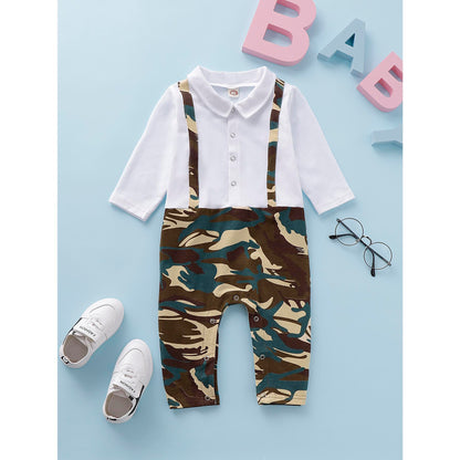 Infant Baby Boy Clothes Baby Boy Romper Long Sleeve Romper Camouflage One Piece Jumpsuit 197189