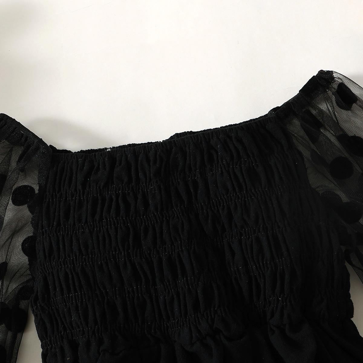 Baby Girls Dress Wide Neck Gauze One Piece Sun Dress Black 222206313