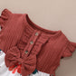 Baby Girl Dress Ruffle Short Sleeve Floral Dress Baby Girl Summer Dress Casual Dress Red SH1912622