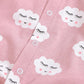 Newborn Baby Girls Outfits Jumpsuit For Winter Clouds Print Romper Headband 2Pcs Clothes Set,Pink 190066