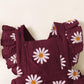 Newborn Baby Girls Clothes Baby Girls Romper Bodysuit Daisy Print Flying Sleeve Romper Baby Girls One Piece Jumpsuit Headband Set Red 32102758