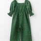 Jumpsuit For Baby Girls Bubble Sleeve Wave Point One Piece Green Little Girls ZX-221Y057